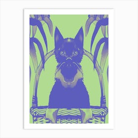 Cats Meow Pastel Green 2 1 Art Print