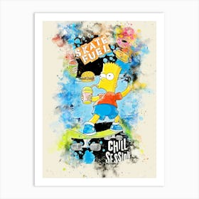 the simpsons skate Art Print