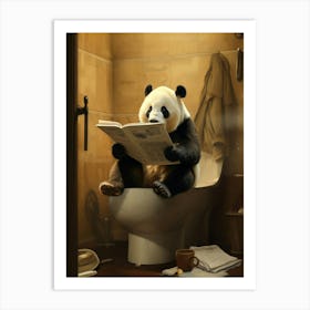 Panda Bear Reading A Newspaper Art Print