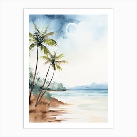 Watercolour Of Playa Manuel Antonio   Manuel Antonio National Park Costa Rica 2 Art Print