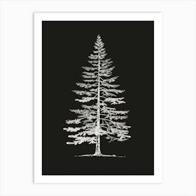 Spruce Tree Minimalistic Drawing 4 Art Print
