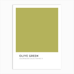 Olive Green Color Block Collection Art Print