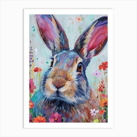 Lion Head Rabbit Painting 3 Art Print
