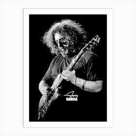 Jerry Garcia American Musician in Line Art Poster