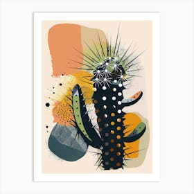 Echinocereus Cactus Minimalist Abstract 2 Art Print
