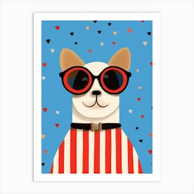 Little Dog 2 Wearing Sunglasses Art Print