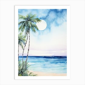 Watercolour Of Seven Mile Beach   Grand Cayman Cayman Islands 3 Art Print