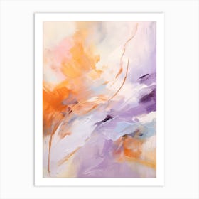Lilac And Orange Autumn Abstract Painting 2 Art Print