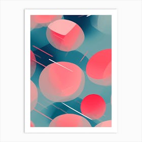Simple Abstract Movement Art For Wall Decor, calming tones of Blue, pink& teal, 1264 Art Print