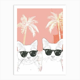 Two Cats In Sunglasses 3 Art Print