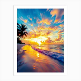 Sunset On The Beach 13 Art Print