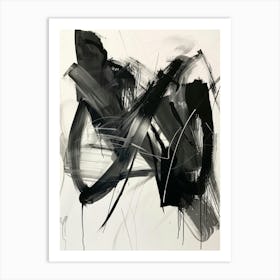 Abstract Black And White Painting 28 Art Print