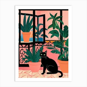 Cat In Pots 1 Art Print