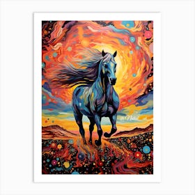 Horse In The Desert Art Print