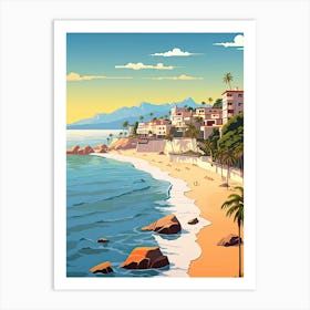 Puerto Vallarta, Mexico, Flat Illustration 1 Art Print