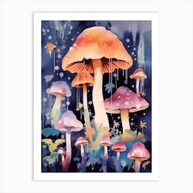 Mushroom Watercolour 11 Art Print