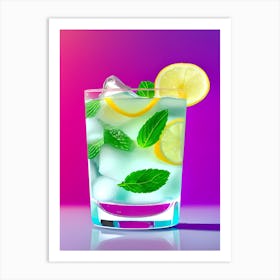 Cocktail With Lemon And Mint 1 Art Print