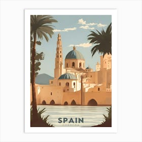 Cordoba Spain Retro Travel Art Print