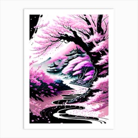 Sakura Blossom Painting Art Print