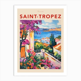 Saint Tropez France Fauvist Travel Poster Art Print