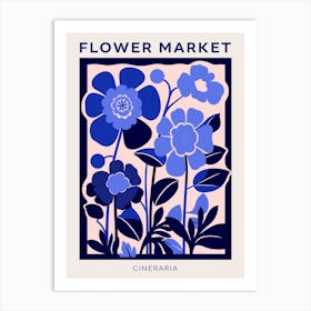 Blue Flower Market Poster Cineraria 2 Art Print