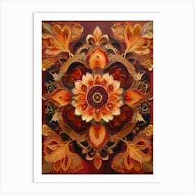 Distinctive boho art.Golden Harvest Mandala.6 Art Print