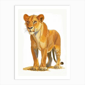 Barbary Lioness On The Prowl Clipart 2 Art Print