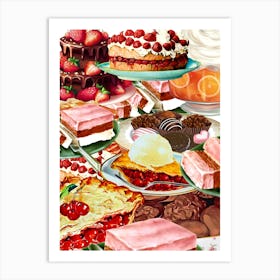 Pies And Pastries Art Print