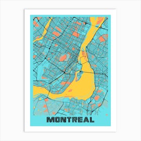 Montreal City Map Art Print