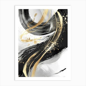 Abstract Black And Gold Canvas Print 9 Art Print