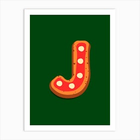 Gingerbread Christmas Letters Living Room Holiday Display Green 10 Art Print