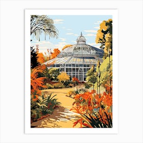 Kew Gardens, United Kingdom In Autumn Fall Illustration 1 Art Print