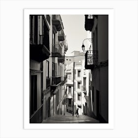 Malaga, Spain, Black And White Analogue Photography 3 Art Print