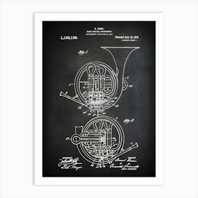 French Horn Gift, French Horn Wall Decor, French Horn Art, French Horn Print, French Horn Patent, French Horn Poster, French Horn, Mf1991 Art Print