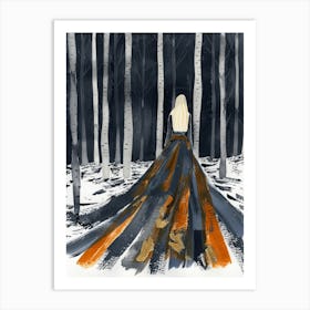 Girl In The Woods 3 Art Print