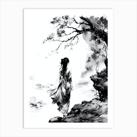 white and black 3 Art Print