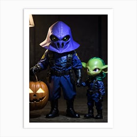 Alien Trick Or Treat Kids Art Print