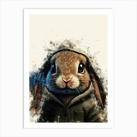 Bunny In Hoodie Art Print