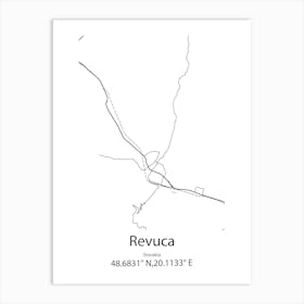 Revuca,Slovakia Minimalist Map Art Print