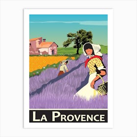 Provence, Woman on a Lavender Field, France Art Print