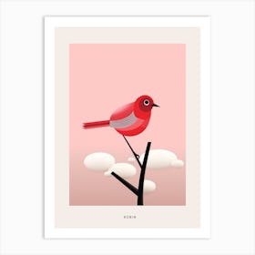 Minimalist Robin 5 Bird Poster Art Print