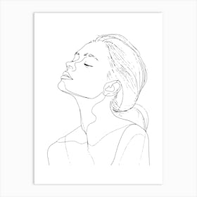 Portrait Of A Woman Minimalist One Line Illustration Art Print