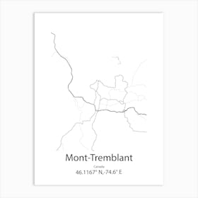 Mont Tremblant,Canada Minimalist Map Art Print