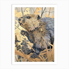 Beaver Precisionist Illustration 1 Art Print