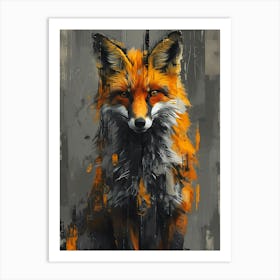 Fox in the autumn forest Art Print