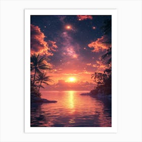 Sunset Over The Ocean 13 Art Print