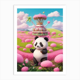 Pink Panda Art Print