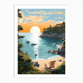 Big Sur California, Usa, Graphic Illustration 2 Art Print