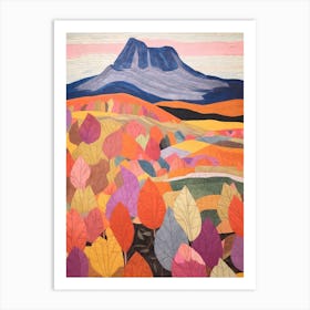 Mount Monadnock United States Colourful Mountain Illustration Art Print