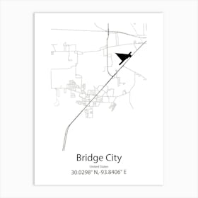 Bridge City,United States Minimalist Map Art Print